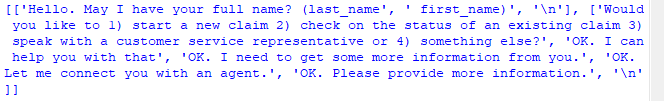 Chatbot 2: ouput