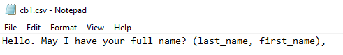 Chatbot 2: CSV file