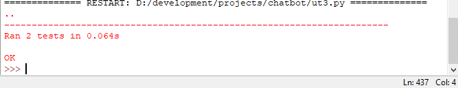 Chatbot 2: test run