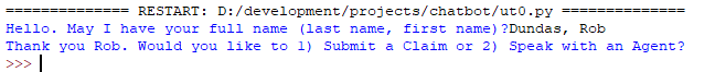 First chatbot run